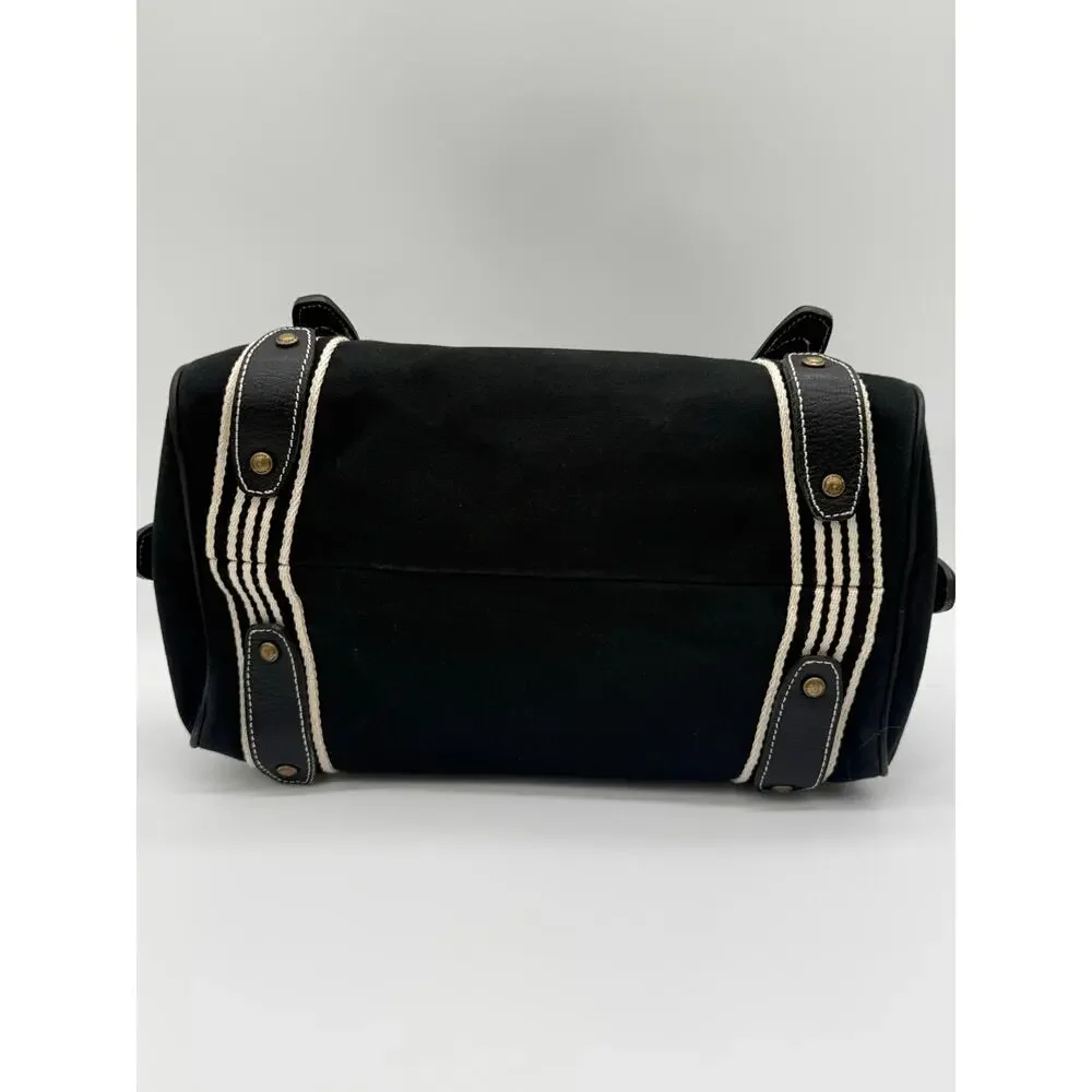 Burberry London Blue Label Black Canvas Leather Mini Boston Duffle Handbag⁠